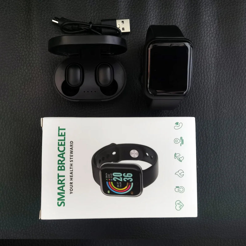 Kit 2 EM 1 [SmartWatch D20+ Fone Bluetooth Aprova D'água]